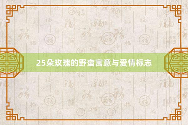 25朵玫瑰的野蛮寓意与爱情标志