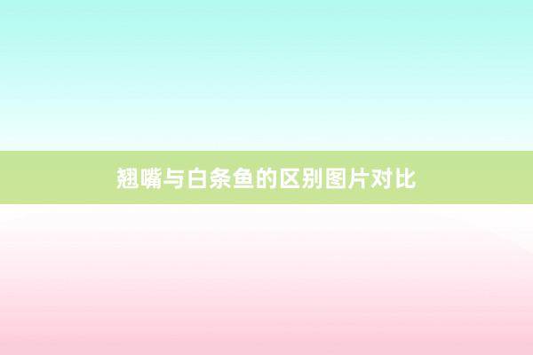 翘嘴与白条鱼的区别图片对比